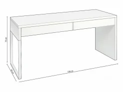 duehome Mesa De Ordenador|Mesa de escritorio Roxy Blanco Artik (Blanco Mate)