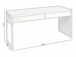 duehome Mesa De Ordenador|Mesa de escritorio Roxy Blanco Artik (Blanco Mate)