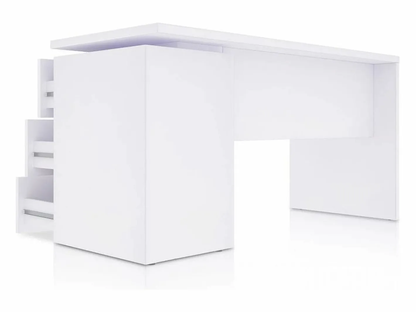 duehome Mesa de escritorio Sasha Blanco Artik (Blanco Mate) Gris Online
