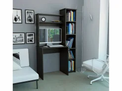 TuHome Mesa de Escritorio Versalles con estantería , 162.30 cm X 98.29 cm X 45.21 cm , Negro New
