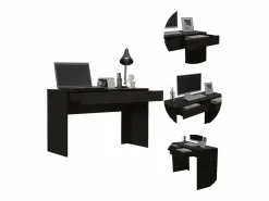 TuHome Mesa de Escritorio Versalles con estantería , 162.30 cm X 98.29 cm X 45.21 cm , Negro New