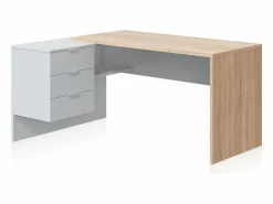 Mesa de escritorio Work Blanco Artik (Blanco Mate) - Roble Canadian^duehome Hot