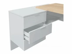 Mesa de escritorio Work Blanco Artik (Blanco Mate) - Roble Canadian^duehome Hot
