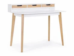 Mesa de Estudio - Escritorio con Encimera MDF Lacado en Mate y Patas de Pino Macizo – 120x60x90 cm^ Online