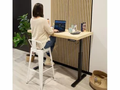 duehome Mesa de estudio elevable Motion 140 Negro - Roble Marru00f3n Online