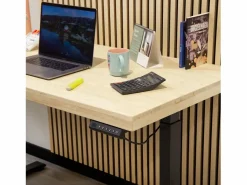 duehome Mesa de estudio elevable Motion 140 Negro - Roble Marru00f3n Online