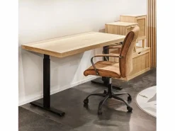duehome Mesa de estudio elevable Motion 140 Negro - Roble Marru00f3n Online