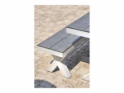 Paris Garden Comedores De Jardín|Mesa de jardín de aluminio y tapa de HPL efecto piedra