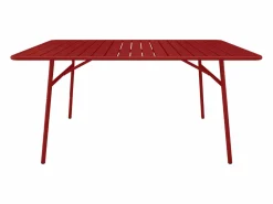 MYLIA Mesa de jardín de metal - L.160 cm - - MIRMANDE de Rojo