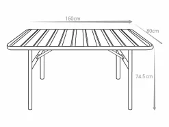 MYLIA Mesa de jardín de metal - L.160 cm - - MIRMANDE de Rojo