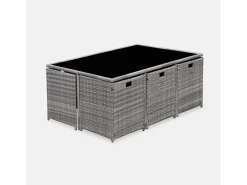 Sweeek Comedores De Jardín|Mesa de jardín de resina de 10 plazas varios tonos de es