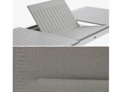 Mesa de jardín extensible de aluminio con 8 sillas blanco^Sweeek Sale