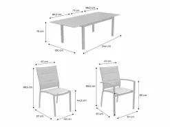 Mesa de jardín extensible de aluminio con 8 sillas blanco^Sweeek Sale