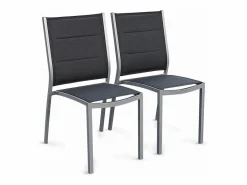 Mesa de jardín extensible de aluminio con 8 sillas gris^Sweeek Discount