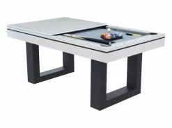 Mesa de juegos multijugador 3 en 1 billar y ping-pong en madera blanca DENVER^Concept-Usine Discount