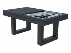 Concept-Usine Mesa de juegos multijugador 3 en 1 billar y ping-pong de madera negra DENVER Negro New