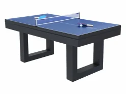 Concept-Usine Mesa de juegos multijugador 3 en 1 billar y ping-pong de madera negra DENVER Negro New
