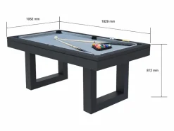 Concept-Usine Mesa de juegos multijugador 3 en 1 billar y ping-pong de madera negra DENVER Negro New