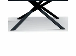 Mesa de madera, acabado acero oxidado, base negra, extensible 120x80 - VOLPAIA Gris Clearance