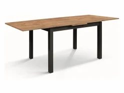Mesa de madera efecto roble,patas antracita,110x70-190x70cm - POSITANO Marru00f3n Discount