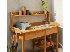 Mesa de madera para macetas madera^Sweeek Clearance