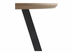Mesa de melamina con efecto madera de roble con patas metal 110 diámetro Marru00f3n New