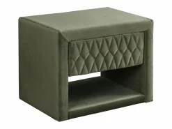 Mesa de noche con 1 cajón y 1 hueco Terciopelo oliva - DANIELE^Vente-unique Hot