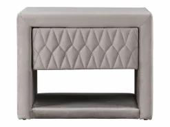 Vente-unique Mesa de noche con 1 cajón y 1 hueco Terciopelo - DANIELE Beige Sale