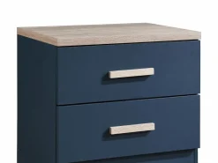 Mesa de noche con 2 cajones color azul y natural - SKAIDO^Vente-unique Sale