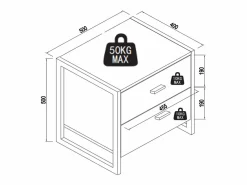 Vente-unique Mesita De Noche|Mesa de noche con 2 cajones de MDF lacado y dorado - OMBRELIA de Pascal Morabito