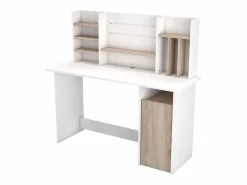 Mesa De Ordenador|Mesa de Ordenador Escritorio con altillo 135cm. y Roble