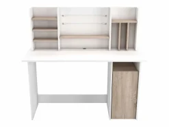 Mesa De Ordenador|Mesa de Ordenador Escritorio con altillo 135cm. y Roble