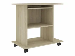 Clicnbuy Mesa de ordenador madera contrachapada color roble 80x50x75 cm Marru00f3n Outlet