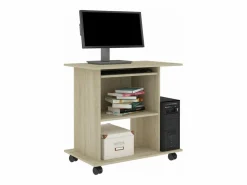 Clicnbuy Mesa de ordenador madera contrachapada color roble 80x50x75 cm Marru00f3n Outlet