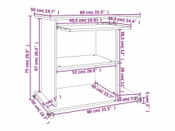 Clicnbuy Mesa de ordenador madera contrachapada color roble 80x50x75 cm Marru00f3n Outlet
