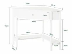 Sobuy Consola Escritorio|Consola|Mesa de Ordenador, Mesa de Escritorio con un Cajón, Triangular,,FWT31-W ES