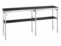 Escritorio Tradicional|Mesa de Pódium SucceBuy para Salón Profesional, 197,5 x 38,5 cm, Mostrador de Exposición Plegable con Soporte de Almacenamiento y Bolsa de Transporte