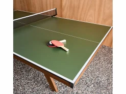 Sweeek Mesa de ping pong interior deluxe con 2 raquetas y 3 pelotas, 273.5cm Caqui Hot