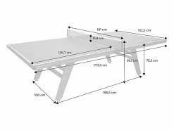 Sweeek Mesa de ping pong interior deluxe con 2 raquetas y 3 pelotas, 273.5cm Caqui Hot