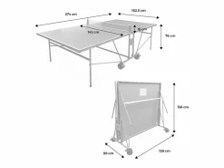 Sweeek Ping Pong|Mesa de ping pong interior plegable con 2 raquetas y 3 pelotas, 274cm