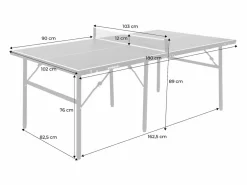 Sweeek Mesa de ping pong plegable para exterior con 2 raquetas y 3 pelotas, Negro