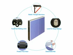 Mesa de ping pong plegable portátil, superficie de MDF antideslizante, , con red, 2 palas y 3 pelotas (137,2 x 76,2 x 66 cm)^ Sale