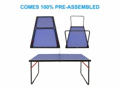 Mesa de ping pong plegable portátil, superficie de MDF antideslizante, , con red, 2 palas y 3 pelotas (137,2 x 76,2 x 66 cm)^ Sale