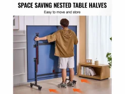 Mesa de Ping Pong SucceBuy, Mesa de Tenis de Mesa Plegable con Red de Sujeción, Uso en Interiores^ Hot