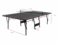 Vente-unique Mesa de ping-pong plegable con ruedas para interior gris, L274 x P152.5 x Alt. 76 cm, GARRY Gris antracita Online
