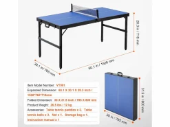Ping Pong|Mesa de Ping-Pong SucceBuy, Mesa de Ping-Pong Plegable, Tamaño Medio, MDF, Uso Interior