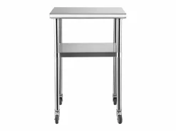 Mueble De Almacenaje|Mueble Camarera|Mesa de Trabajo de Acero Inoxidable SucceBuy, 61 x 61 x 85 cm, Mesa de Preparación de Alimentos Comercial con Ruedas