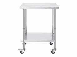 Mesa de Trabajo SucceBuy Mesa de Trabajo de Acero Inoxidable de 60.96 x 76.2 cm con 4 Ruedas Plateado Clearance