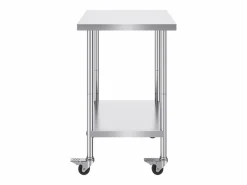 Mesa de Trabajo SucceBuy Mesa de Trabajo de Acero Inoxidable de 60.96 x 76.2 cm con 4 Ruedas Plateado Clearance
