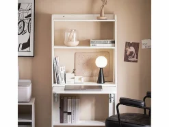 Sobuy Mesa De Ordenador|Mesa Escritorio de Trabajo, Plegable para Computadora con Estantes de Almacenamiento 64 x 58 x 145cm FWT92-H-W ES